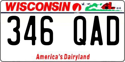 WI license plate 346QAD