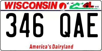 WI license plate 346QAE