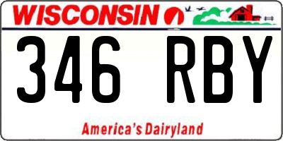 WI license plate 346RBY