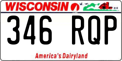 WI license plate 346RQP