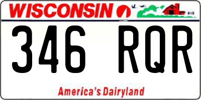 WI license plate 346RQR