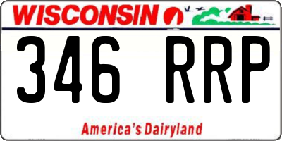 WI license plate 346RRP
