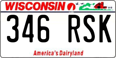 WI license plate 346RSK