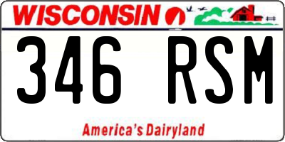 WI license plate 346RSM