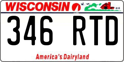 WI license plate 346RTD
