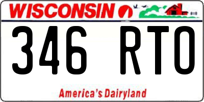WI license plate 346RTO