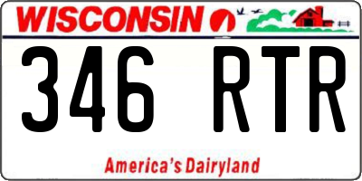 WI license plate 346RTR
