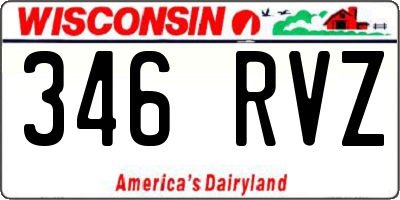 WI license plate 346RVZ