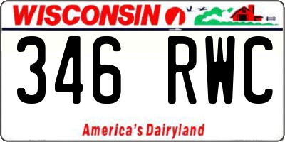 WI license plate 346RWC