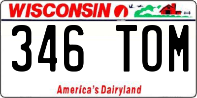 WI license plate 346TOM