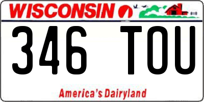 WI license plate 346TOU
