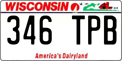 WI license plate 346TPB