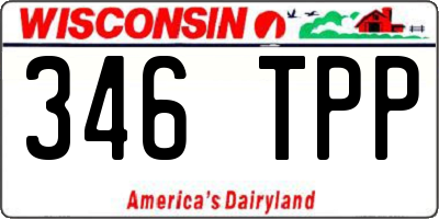 WI license plate 346TPP