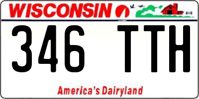WI license plate 346TTH