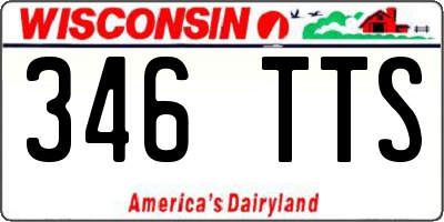 WI license plate 346TTS