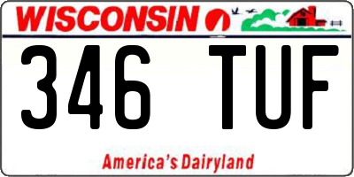 WI license plate 346TUF