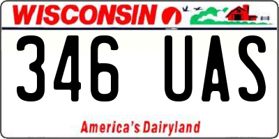 WI license plate 346UAS