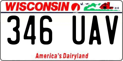 WI license plate 346UAV