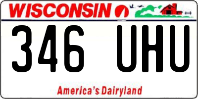 WI license plate 346UHU