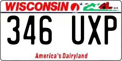 WI license plate 346UXP