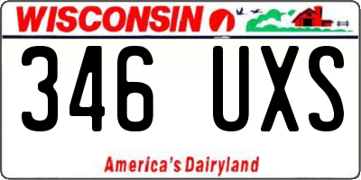 WI license plate 346UXS