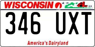 WI license plate 346UXT