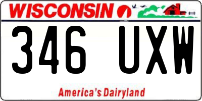 WI license plate 346UXW