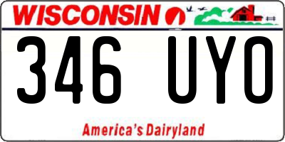 WI license plate 346UYO