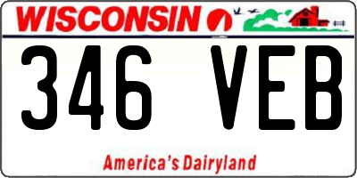 WI license plate 346VEB