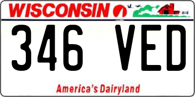 WI license plate 346VED