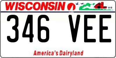 WI license plate 346VEE