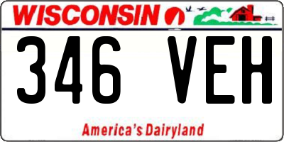 WI license plate 346VEH