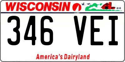 WI license plate 346VEI
