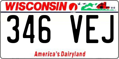 WI license plate 346VEJ