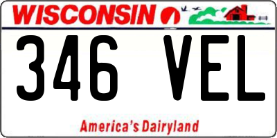 WI license plate 346VEL
