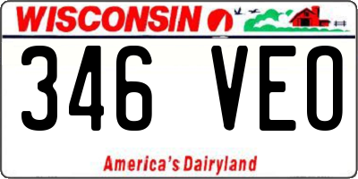 WI license plate 346VEO