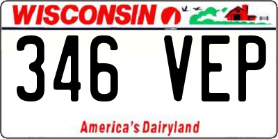 WI license plate 346VEP