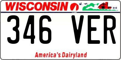 WI license plate 346VER
