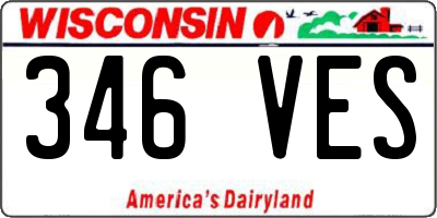 WI license plate 346VES