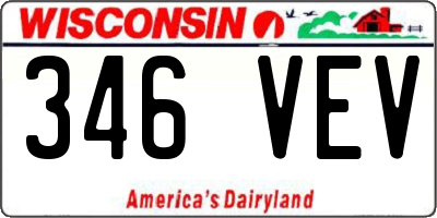 WI license plate 346VEV