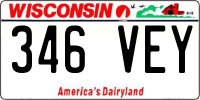 WI license plate 346VEY
