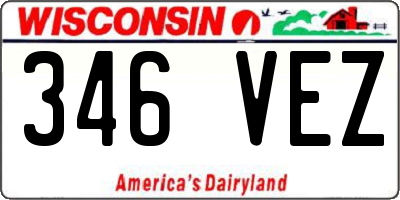 WI license plate 346VEZ