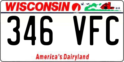 WI license plate 346VFC