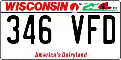 WI license plate 346VFD