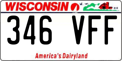 WI license plate 346VFF