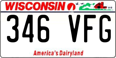 WI license plate 346VFG