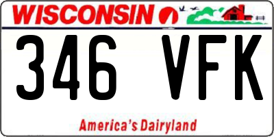 WI license plate 346VFK
