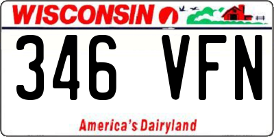 WI license plate 346VFN