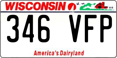WI license plate 346VFP