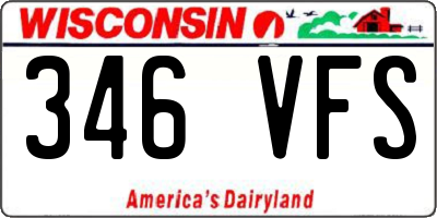 WI license plate 346VFS